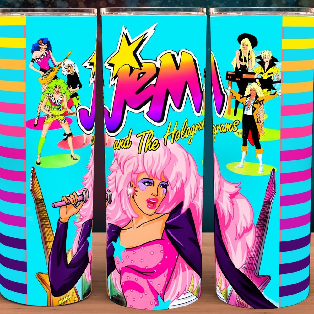 Jem and the Holograms 80s Style Totally Outrageous Cup Mug Tumbler 20oz